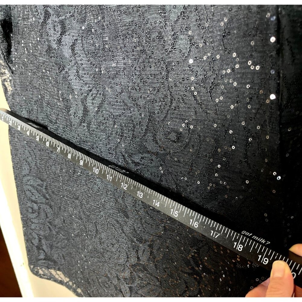 American Living Dress Black Sequin Lace Pencil Whimsygoth Cocktail Dark Womens 6 - Picture 7 of 11